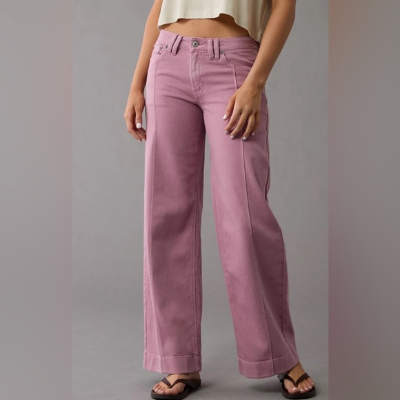 American Eagle Outfitters Pants - AE Dreamy Drape Stretch Low-Rise Baggy Wide-Leg Pant size 2